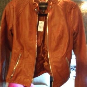 Tan leather jacket